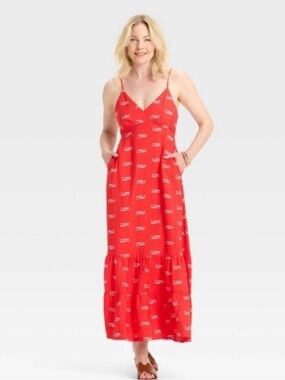 A New Day Red Open Back Maxi Dress